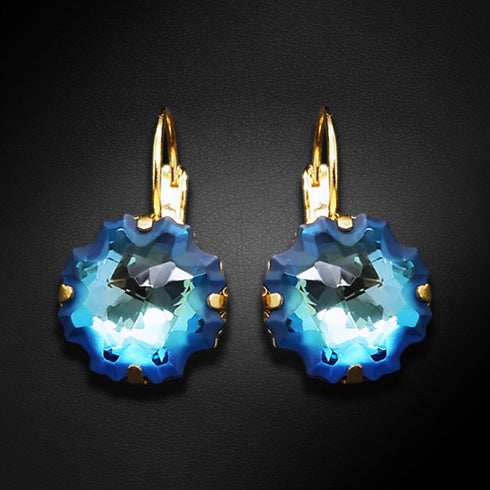 Auskarai „Medūza (Bermudų mėlyna)“ su Swarovski™ kristalais